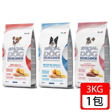 義大利卓越-天然呵護犬糧3Kg(小型成犬/全齡犬配方)