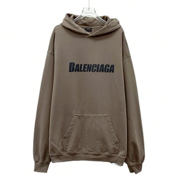 (F) balenciaga質感棉質logo字母棕色長袖上衣