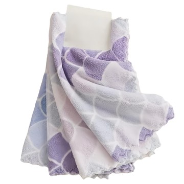 超柔軟吸水珊瑚絨彩色鱗紋抹布 4條 30 x 30cm