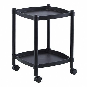 E-home Lightart輕量化雙層方形收納置物推車-三色可選黑色