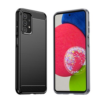 YANG YI SAMSUNG Galaxy A23 4G/5G 碳纖維拉絲紋軟殼散熱防震抗摔手機殼-黑