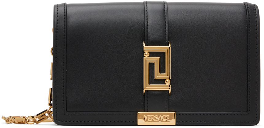 Versace 黑色迷你 Greca Goddess 单肩包