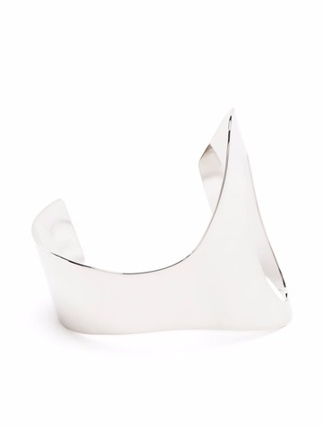 Maison Margiela - asymmetric cuff-bracelet - women - Brass - M - Silver
