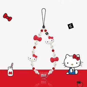 ✨臺灣出貨✨CASETi潮牌同款KT貓HelloKitty鏈串珠手機鏈條飾品可愛便攜帶掛繩