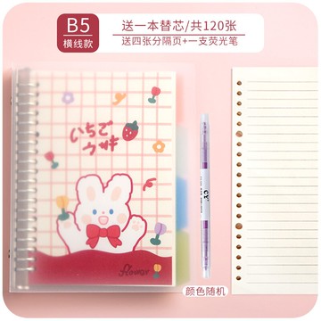 錯題本 手帳本 日记本 ins風活頁本可愛簡約少女心可拆卸B5錯題女生款線圈學生筆記本子『cyd9164』