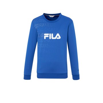 FILA 男個性潑濺印花長袖T恤-寶藍 1TEZ-5727-AB