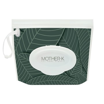 MOTHER-K 頂級乾濕兩用紙巾攜帶包 EVA防水材質  1個  森林系 綠色 + 白色  195 x 150 x 60mm