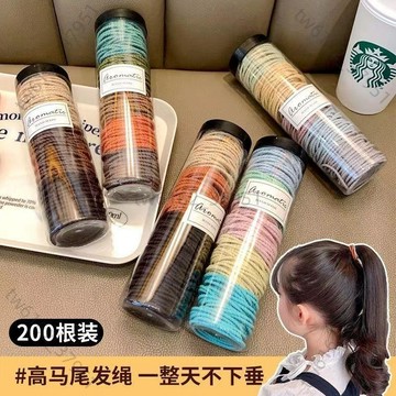 【臺灣有貨 可開票】ins風耐用彩色細發繩成人兒童通用高彈力不傷發百搭扎馬尾橡皮筋