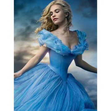 迪士尼灰姑娘藍色婚紗辛德瑞拉18歲成人藝考晚禮服生日公主蓬蓬裙