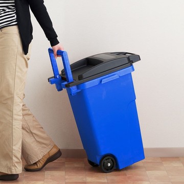 【日本RISU】(CASTERPAIL)戶外機能型拉桿連結式垃圾桶 45L