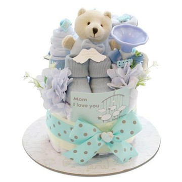 babybakery NEW 羔羊&小熊 尿布蛋糕  藍色  1套  26 x 26 x 25cm
