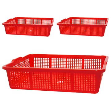 震嶸塑膠 450公文林 置物籃/收納籃 L43.5*W33*H11(cm)  43.5 x 33 x 11cm  紅色  1組