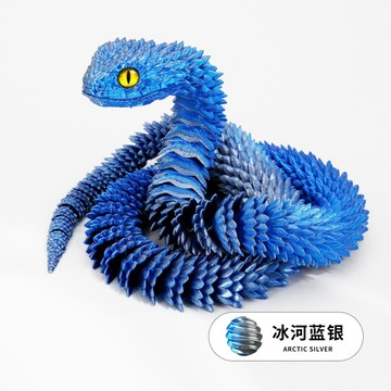 臺灣-出貨🔥【新款熱銷】3d打印蛇蝰蛇手辦擺件動物模型夜光兒童生日禮物3D打印玩具 OAWR