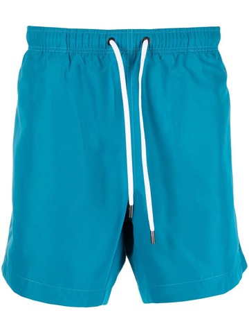 Zegna - embroidered-logo detail swim shorts - men - Polyester/Cotton/Polyamide - S - Blue