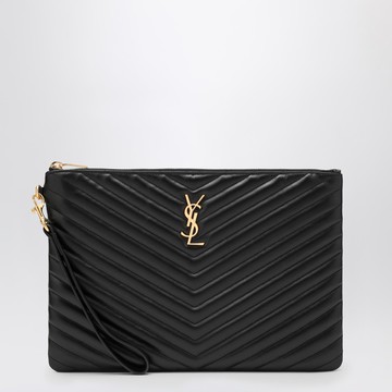 Cassandre black quilted leather tablet sleeve