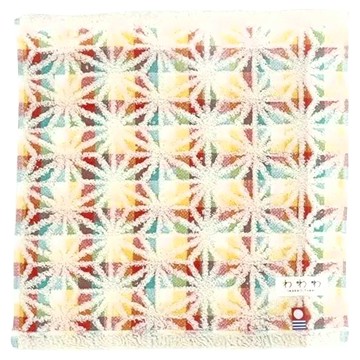 MARUSHIN 丸真 今治繽紛麻葉洗臉巾 100%棉 日本製造  米色  1條