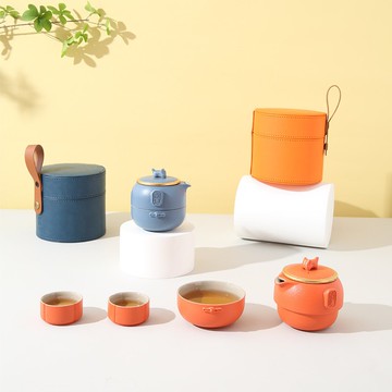 陸寶 開運吉福 茶器 1壺3包+便攜包 旅行茶組
