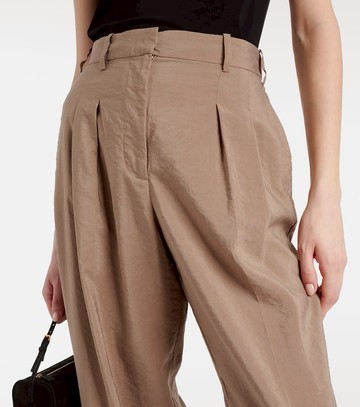 Joseph Pleated silk-blend twill straight pants