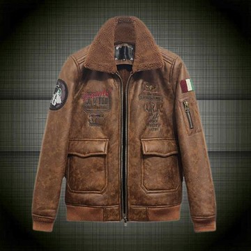 秋冬外套保暖皮毛一體夾克衫加絨加厚飛行男士羊羔毛麂皮絨潮流裝