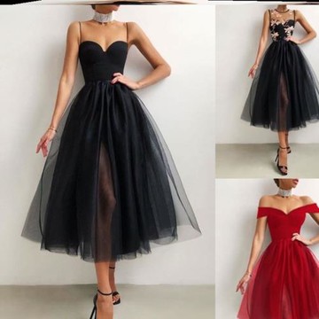 歐美新款白色性感吊帶網紗禮服Women sexy suspender dress