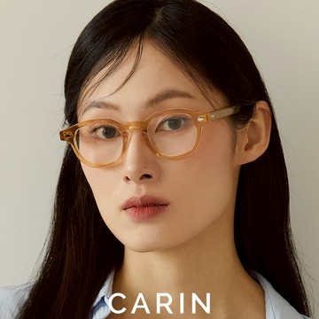 CARIN 光學眼鏡 DENSE C4 復古方型膠框 - 金橘眼鏡