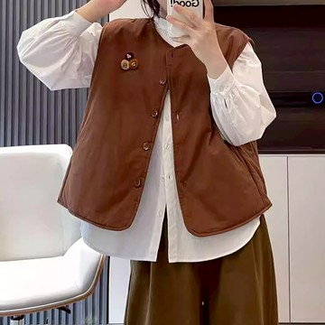 日系復古鋪棉背心953873