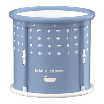 免安裝折疊收納泡澡桶 (直徑x高) 適用80公斤以下  70 x 65cm  暮雲灰  1個