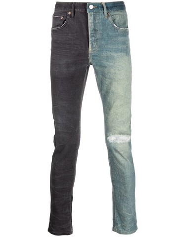 Purple Brand - two-tone distressed jeans - men - Cotton - 34 - Blue