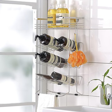 SHCJ 生活采家 304不鏽鋼浴室掛放二用收納架 台灣製造  28.5 x 16.5 x 48cm  銀色  1個