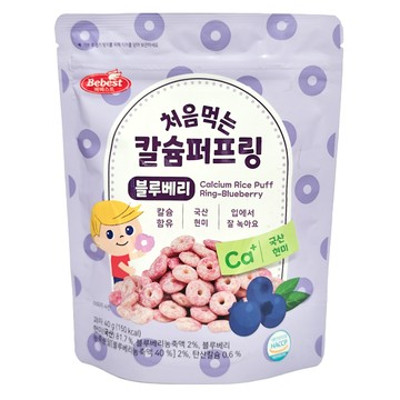 Bebest 幼兒糙米圈圈 1歲以上  藍莓味  40g  1包