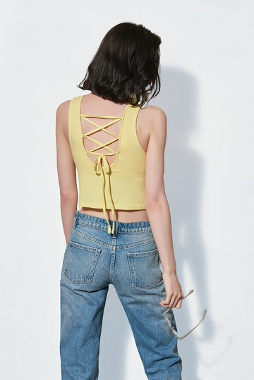 【夏日小性感】帶胸墊綁繩背心