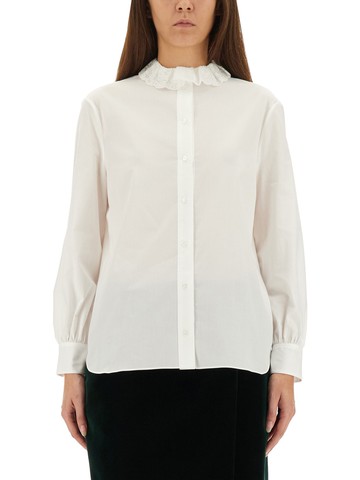 saint laurent pierrot collar shirt