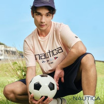 Nautica 官方旗艦 男裝 世足限定系列航海旗短袖T恤-粉紅色