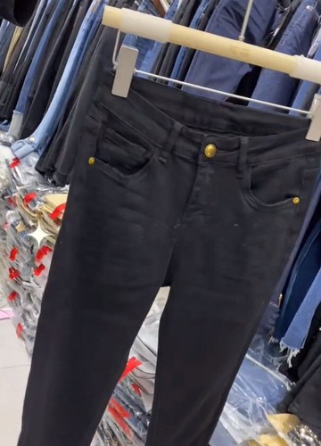 高腰彈力牛仔褲女歐貨2021秋新款可愛小熊百搭煙管九分顯瘦直筒褲