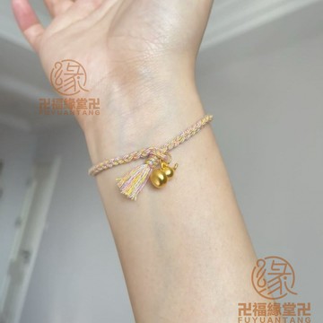 🙏🏻結緣小物🙏🏻藏式手繩 藏式編繩 平安手鍊 藏式金色小葫蘆手工編織手繩端午彩色手鏈棉麻流蘇可愛簡約小衆