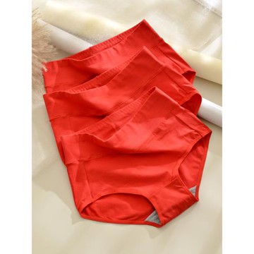 蛇年本命年紅色內褲女大碼200斤胖mm純棉襠高腰屬蛇結婚加肥加大