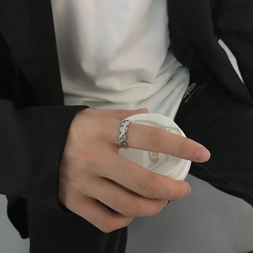 韓系冷淡風鈦鋼戒指 鋼戒 銀戒 男生戒指 戒指男 純鋼戒指 男戒 韓系戒指 葉邊戒指 花邊戒指 United Freak