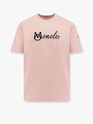 Cotton t-shirt with embroidered varsity logo - MONCLER - gender_Man