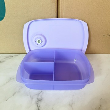 熱銷特百惠思麗康微波午餐套裝三件套1L長方微波分隔盒水晶湯碗便當盒