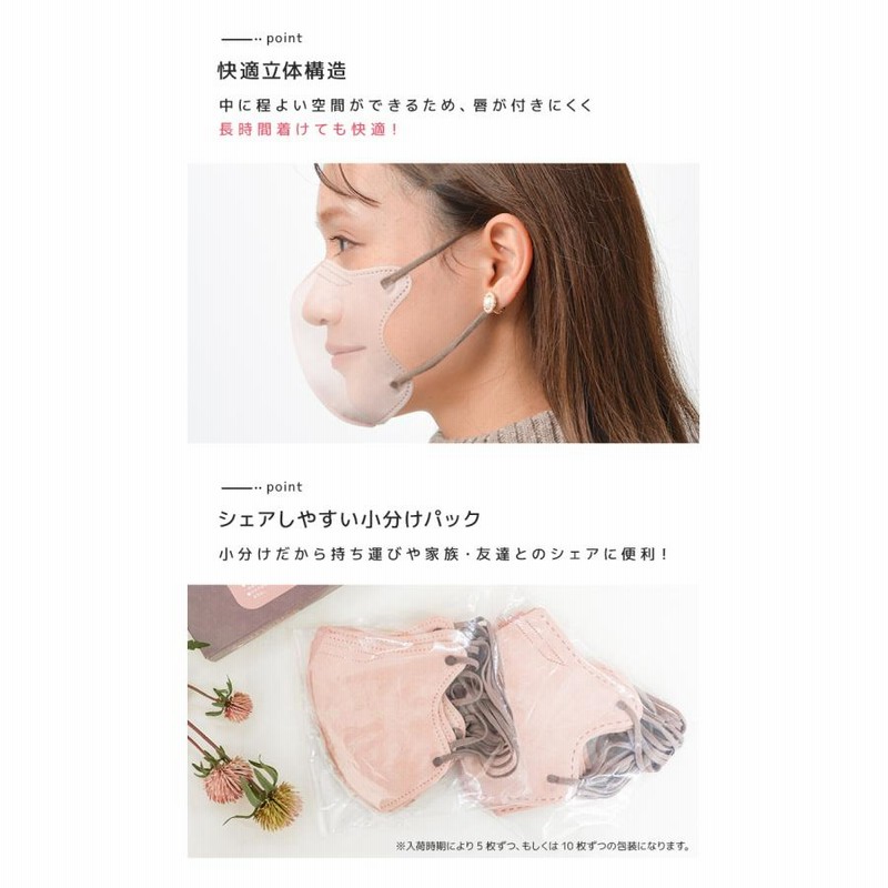 宅配 WEIMALL30%OFF 3Dデイリースタイル フィットタイプ ノーズワイヤー バイカラー 5D マスク 立体マスク 不織布マスク 女性 大人用  ジュエルフラップマスク