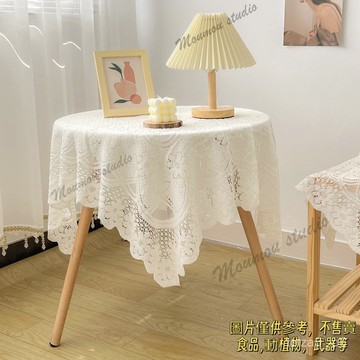 免洗桌巾桌布ins復古蕾絲白色輕奢茶幾床頭電視櫃防塵蓋布長正方形冰箱書 防水防油免洗 防燙茶幾臺布 輕奢長方型輕奢長方型