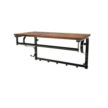 hoi! VASAGLE 工業風壁掛衣帽架掛鉤-鐵銹棕LCR11BX