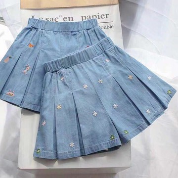 童裝短褲 女童全棉牛仔褲 兒童短褲 中大童短裙褲 夏裝彈力外穿熱褲 女孩短褲裙 女生牛仔短褲【不二雜貨】