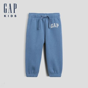 【GAP】嬰兒VintageSoft Gap Logo運動長褲-灰藍色(910783)