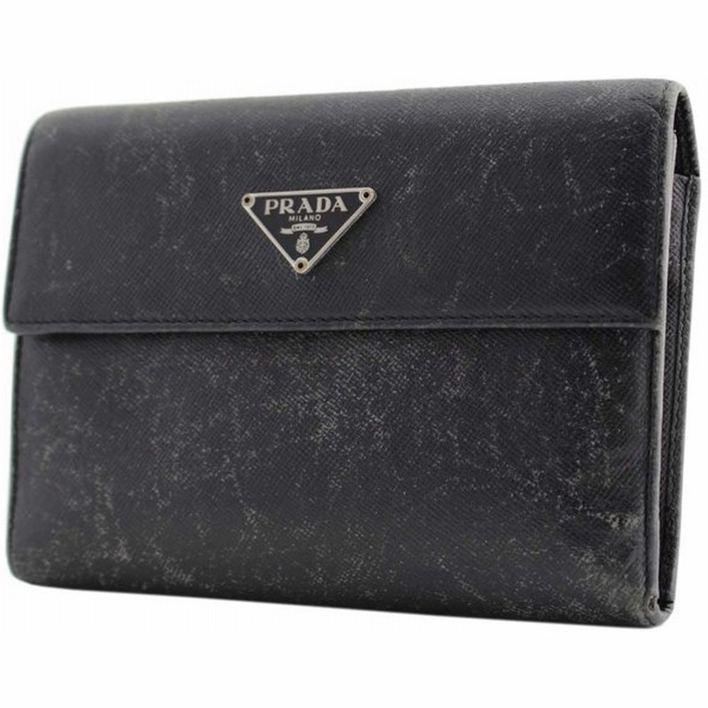 プラダ 三つ折り財布 メンズ レザー ブラック 中古 通販 Lineポイント最大0 5 Get Lineショッピング