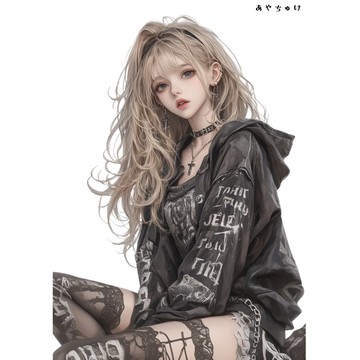 【10月新作5】07-094-0255 人物貼紙 輕龐克女孩