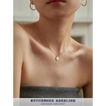 PAUSA ANN s925春夏夜晚金色款項鏈女潮網紅ins小眾設計