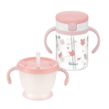 Richell Aqulea 第5代 AQ 學習水杯組合 (200ml+150ml) - 三色