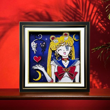 【支持客製】免運 開發票 美少女戰士手辦水冰月立體畫月野兔周邊女孩生日禮物女生盲盒拼圖 動漫掛畫