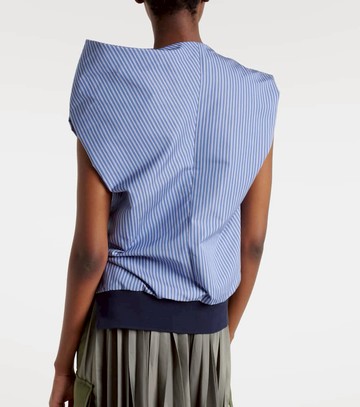 Sacai Striped cotton-blend top
